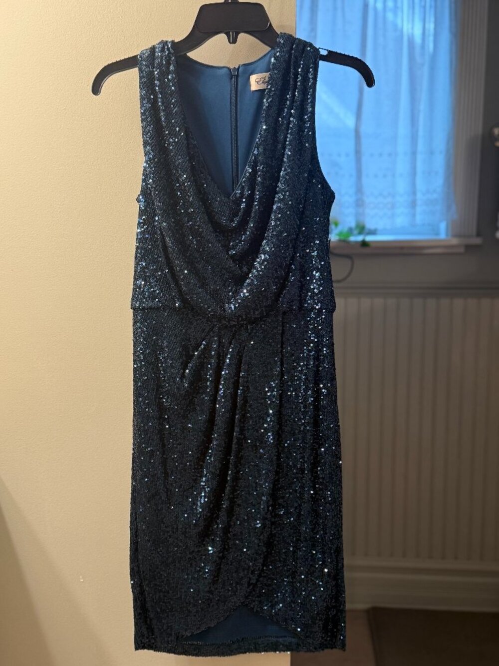 Blue sequined Eliza J cocktail dress